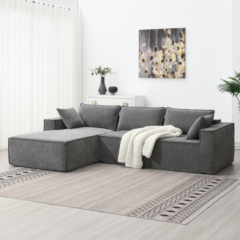 109" Modular L-Shape Sectional Sofa Set - 2PC Living Room Couch, Cream
