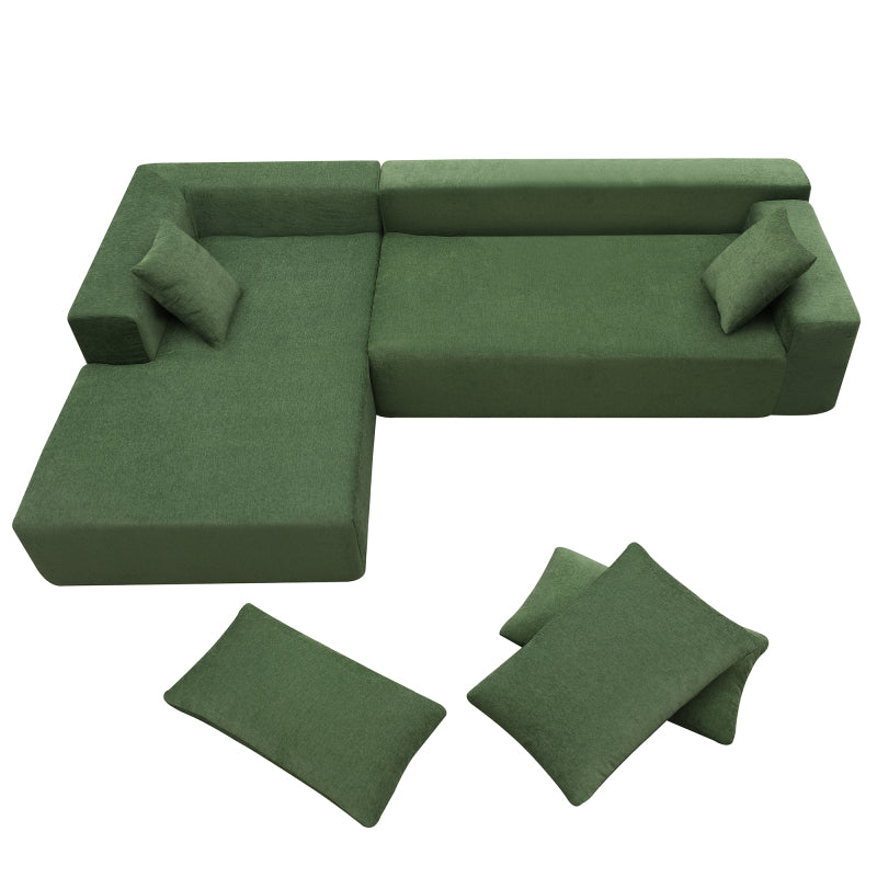 109" Modular L-Shape Sectional Sofa Set - 2PC Living Room Couch, Cream