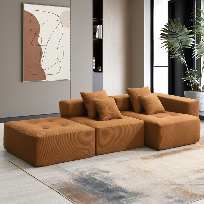 109" Modular L-Shape Sectional Sofa Set - 2PC Living Room Couch, Cream