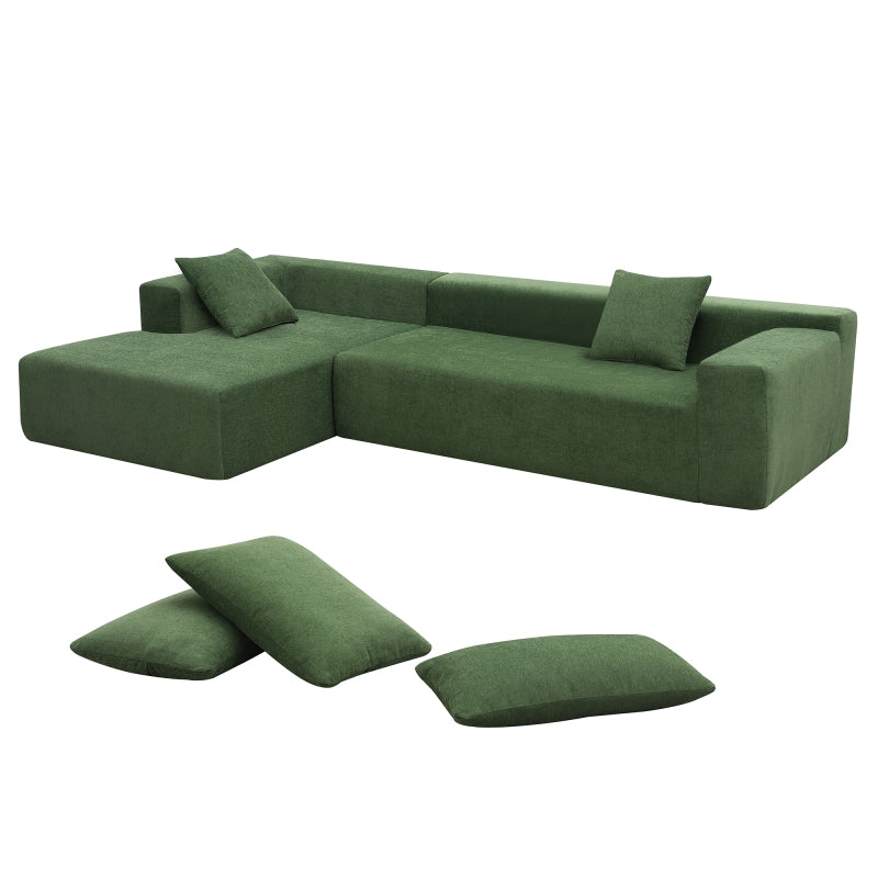 109" Modular L-Shape Sectional Sofa Set - 2PC Living Room Couch, Cream