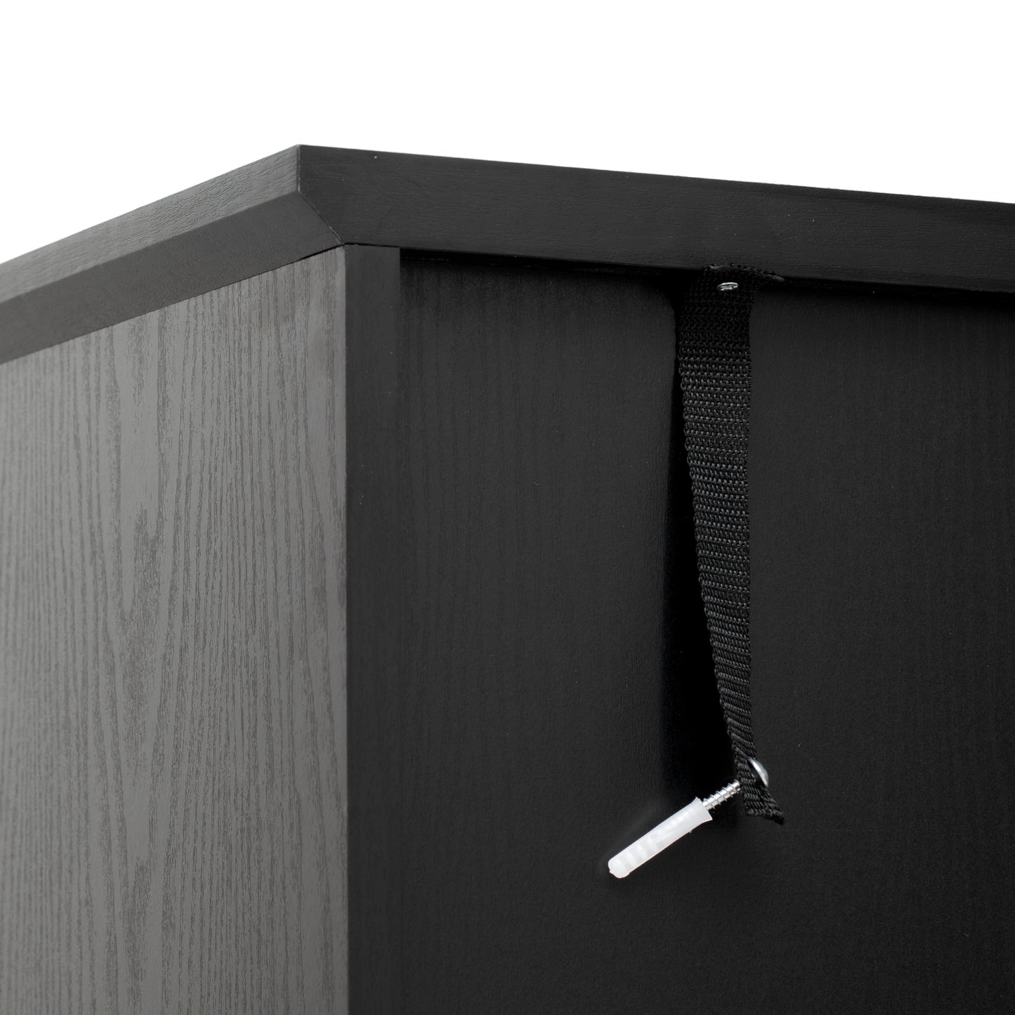 Black Farmhouse Buffet Sideboard with Door Shelves