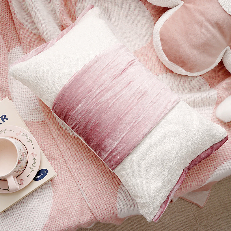 Pink Pastoral Pillow Cover – French Cream Style Cushion for Sofa or Bed – No Insert