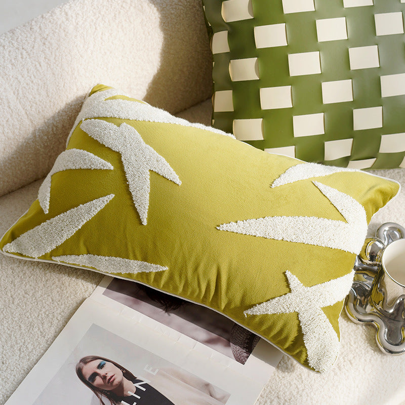 Green Bird Luxury Living Room Cushion Office Pillow Cover Pillowcase Homestay Sofa Waist Pillow Bay Window Cushion Bed