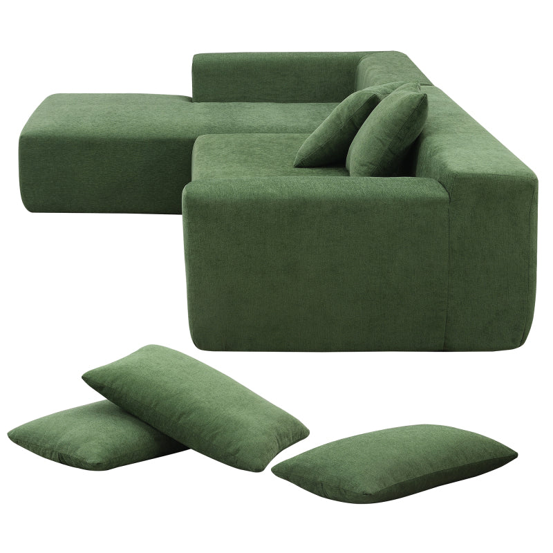 109" Modular L-Shape Sectional Sofa Set - 2PC Living Room Couch, Cream