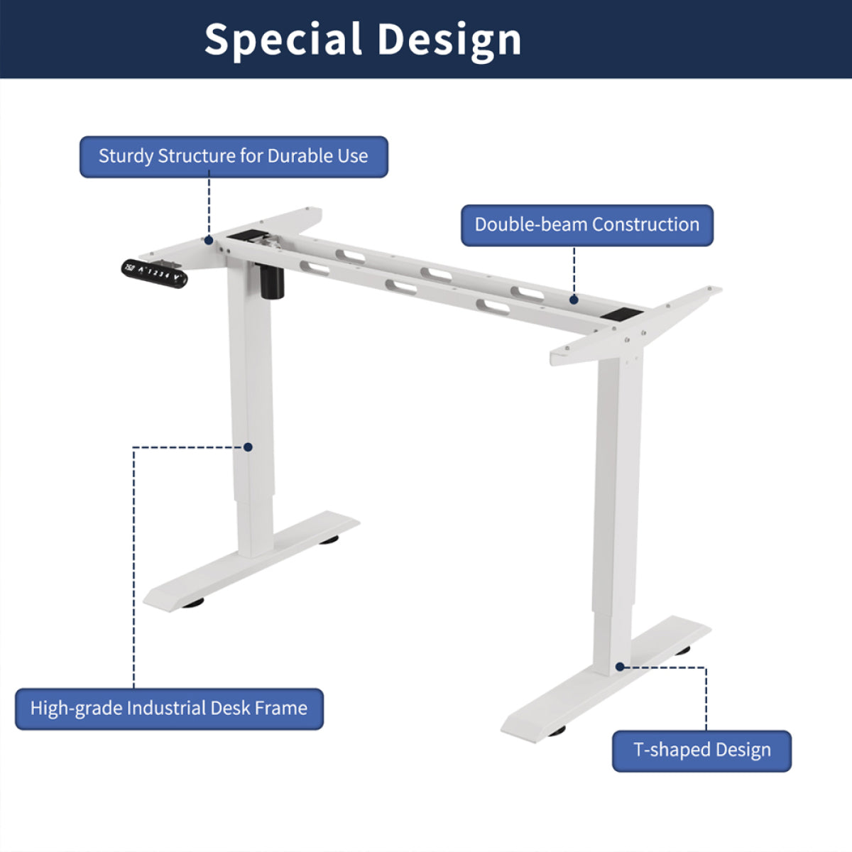 48" Electric Standing Desk Oak | Height Adjustable Office Table