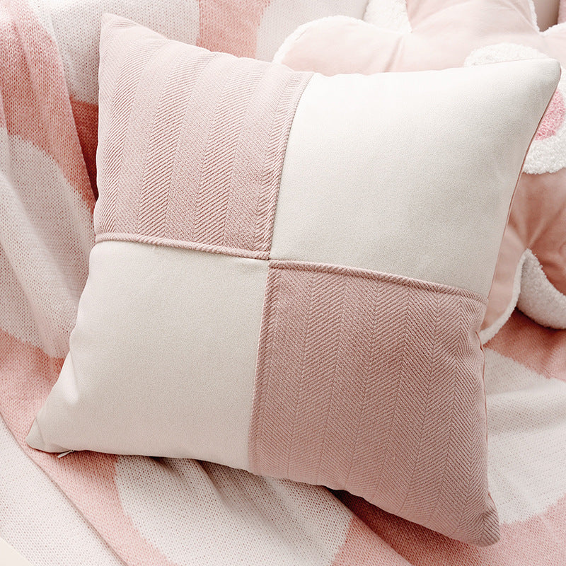 Pink Pastoral Pillow Cover – French Cream Style Cushion for Sofa or Bed – No Insert