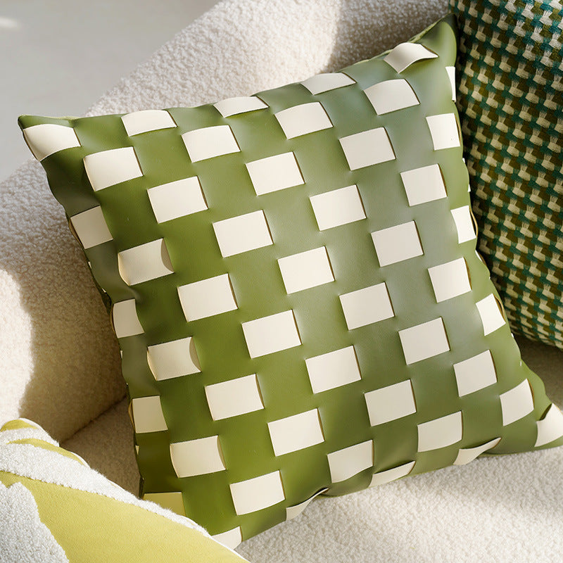 Green Bird Luxury Living Room Cushion Office Pillow Cover Pillowcase Homestay Sofa Waist Pillow Bay Window Cushion Bed