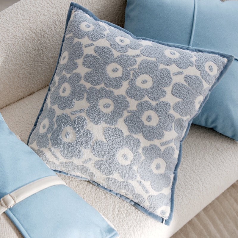 Vintage  Cartoon Cream Blue Cushion Pillow Sofa  Pillow Cover Bed