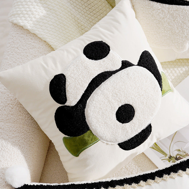 Cute Panda High-End Children's Pillowcase Ins Style Animal Living Room Sofa Pillow Bed Core Cushion Pillow