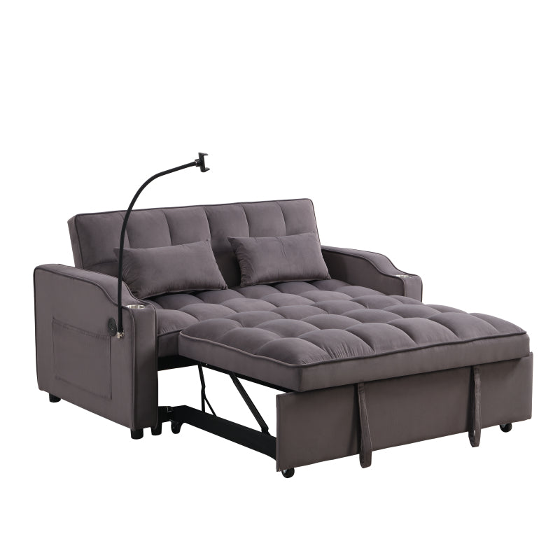 Sofa Bed with Trundle Charcoal Grey