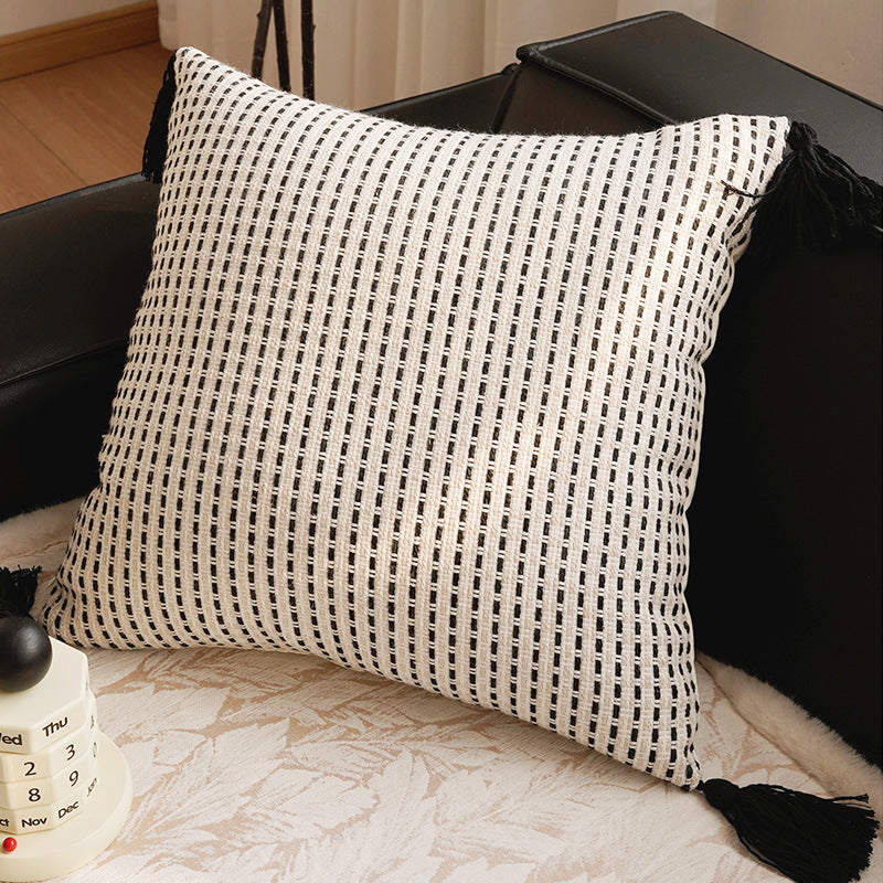 Cream Color Pillowcase High-end Retro Style Brown French Light Luxury Sofa Living Room Bed Lumbar Pillow Cushion with Core