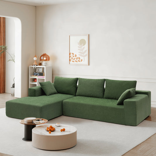 109" Modular L-Shape Sectional Sofa Set - 2PC Living Room Couch, Cream