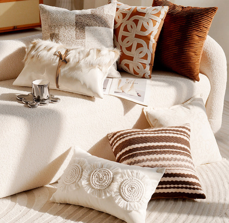 French Forest Brown Melad Pillow Cover – INS Style Cushion for Sofa or Window – No Insert