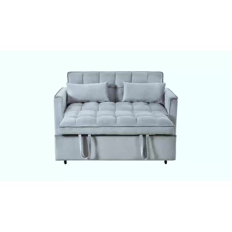 3-in-1 Convertible Sleeper Sofa | Black Velvet Pull Out Couch Bed
