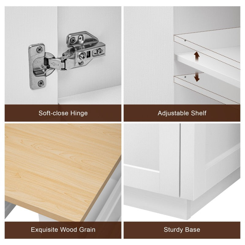 82.7" Extendable Kitchen Island with Storage & Power Outlet, Seats 4–6