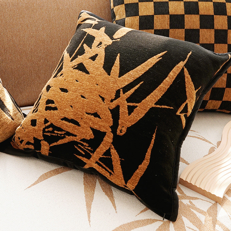 Cream Color Pillowcase High-end Retro Style Brown French Light Luxury Sofa Living Room Bed Lumbar Pillow Cushion with Core