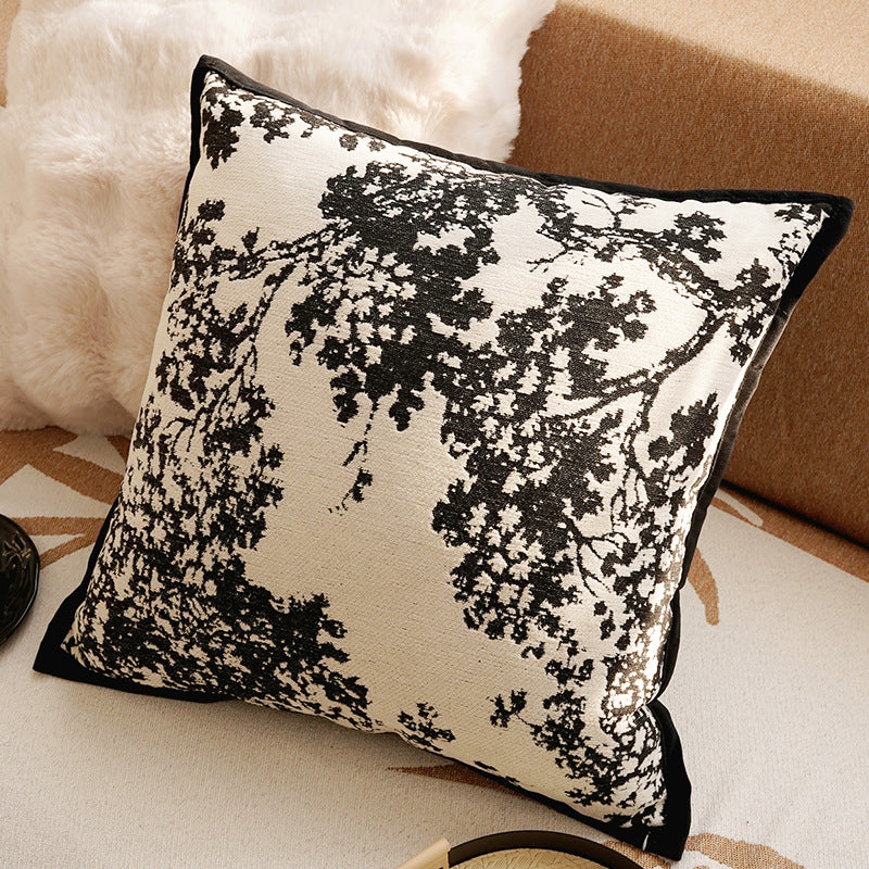 Cream Color Pillowcase High-end Retro Style Brown French Light Luxury Sofa Living Room Bed Lumbar Pillow Cushion with Core